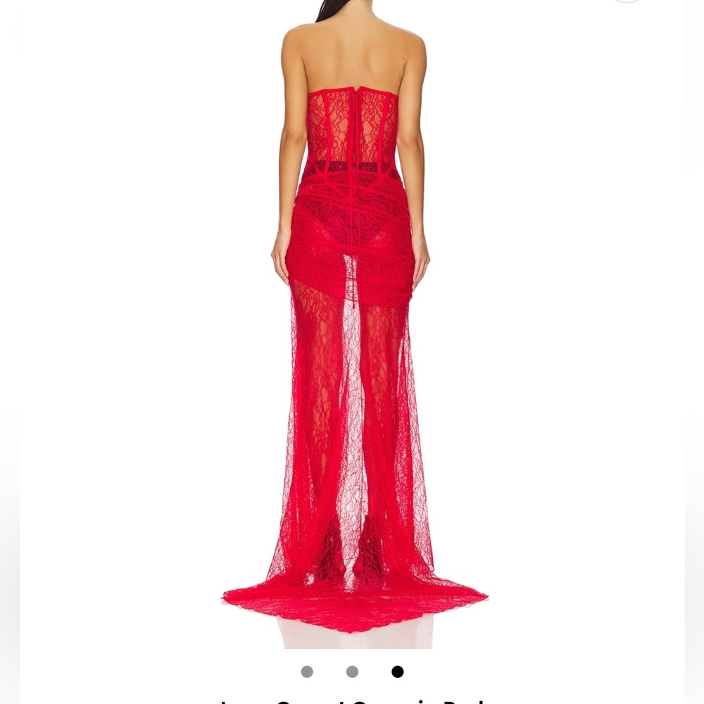 Kim Shui Vibrant Red Lace Corset Dress